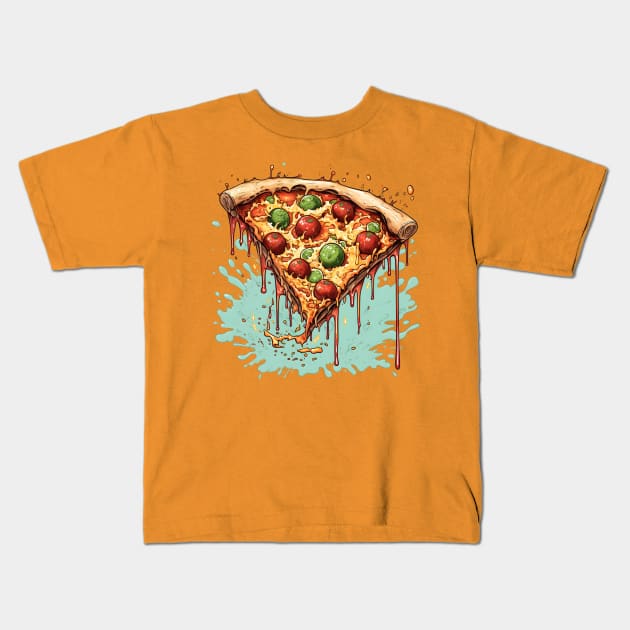 Cheesy Pizza Party: Fun Design! Kids T-Shirt by Arsy Art